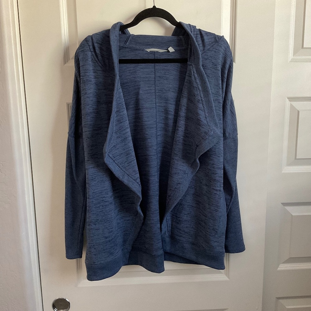 Athleta Open Front Hooded Cardigan - Blue -‎ Size Medium